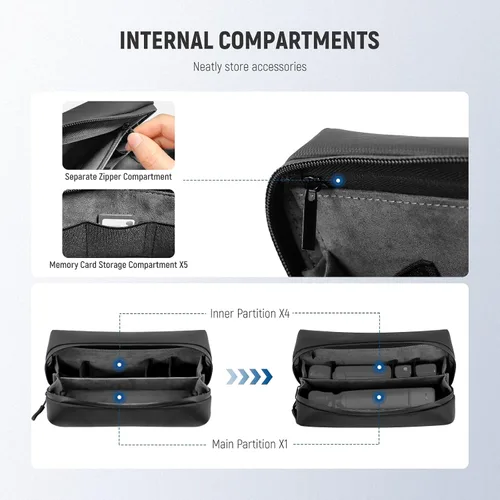 Vista 4 de NEEWER Bolsa de transporte para bolsillo 4 bolsillos 3, protección a prueba de polvo, a prueba de salpicaduras, absorción de golpes, resistente a