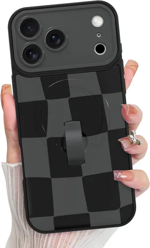 Vista 203 de KANGHAR Compatible con iPhone 17 Pro Case Spot Pattern - Negro Mancha rosada negra