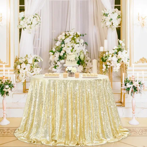 Vista 12 de B-COOL Mantel de lentejuelas con brillo para mesas, color azul bebé, mantel de lentejuelas para decoración de mesas, para bodas, Navidad