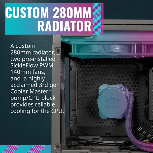 Vista 3 de Cooler Master NR200P MAX SFF - Funda Mini-ITX de factor de forma pequeño y GIGABYTE B550I AORUS PRO AX, AM4 AMD/B550/Mini-Itx/Dual M.2/SATA