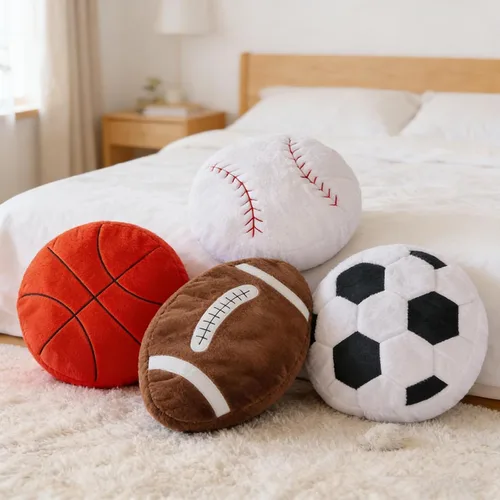 Vista 6 de Almohada de fútbol, almohada suave y esponjosa con forma de fútbol, almohada de fútbol de felpa de 15.7 pulgadas, almohada de fútbol de la Copa