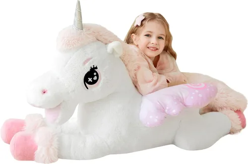 Vista 18 de IKASA Juguete de peluche de conejo gigante de 37.5 pulgadas, juguetes grandes y suaves para niños, niñas, niños y novias