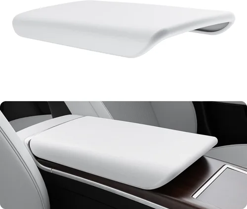 Vista 14 de BASENOR Funda para consola central mejorada para Tesla Modelo Y Modelo 3, funda de reposabrazos de TPU antideslizante, accesorios interiores