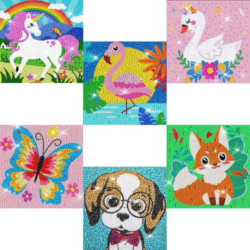 Vista 8 de QEUOYSS Kits de arte de diamantes 5D para niños principiantes, kits fáciles de artes y manualidades para niños de 8 a 12 años, juego de manualidades