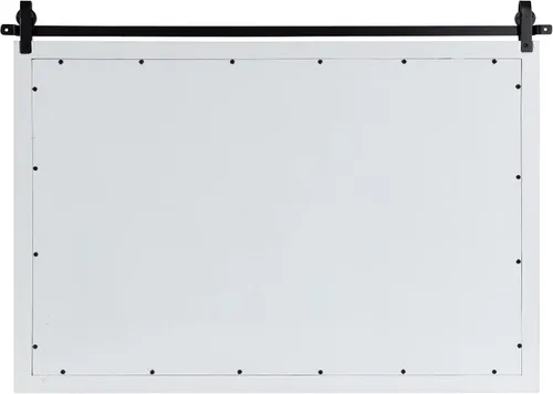 Vista 7 de Kate and Laurel Skylan - Espejo de pared decorativo de madera con marco de granja, 38 x 27 pulgadas, blanco y negro; espejo de pared de transición 0
