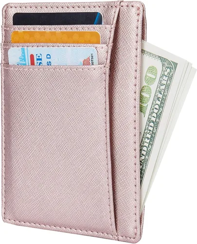 Vista 2 de Pequeñas carteras de bolsillo con bloqueo RFID para hombres y mujeres