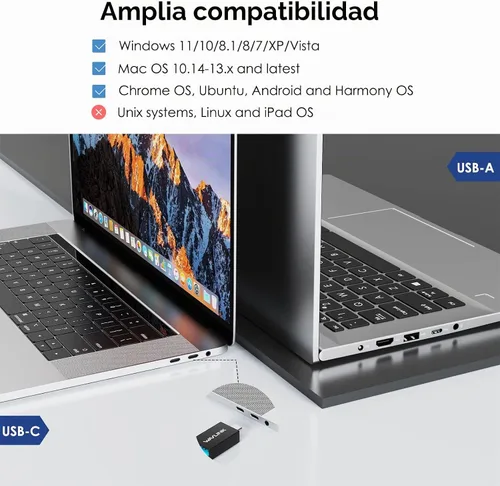 Vista 8 de WAVLINK Estación de acoplamiento USB para laptop con dos monitores, DisplayLink para M1-M5 Mac/MacBook Neo, Windows, ChromeOS