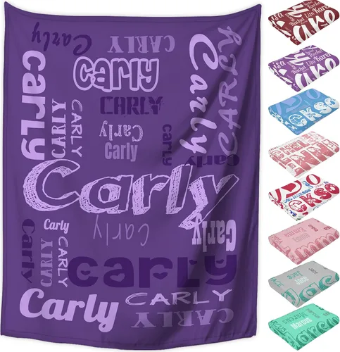 Vista 21 de Manta personalizada con nombre, mantas de franela personalizadas para bebés, niños y adultos con nombre, regalo de Navidad, cumpleaños, día de San