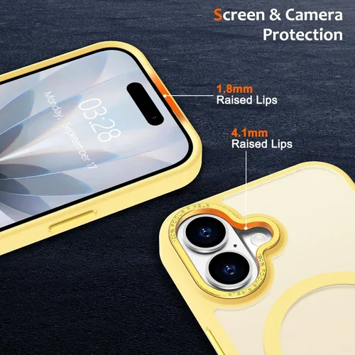 Vista 739 de Anuck - Funda magnética para iPhone 11 compatible con MagSafe, carcasa trasera mate translúcida dura, borde de TPU, delgada, resistente a impactos