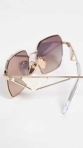 Vista 3 de Prada Gafas de sol rectangulares con logotipo triangular para mujer