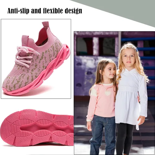 Vista 7 de DADAWEN Tenis deportivos para niños y niñas, ligeros, transpirables, para correr, para niños pequeños, niños grandes