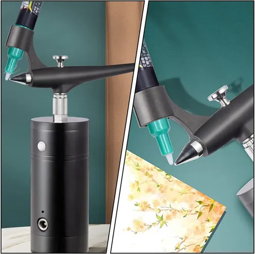Vista 6 de Wakauto Color Aerógrafo Modelo Pintura Aerógrafo Herramienta de alimentación por gravedad Pulverizador de cepillo de aire Máquina de maquillaje
