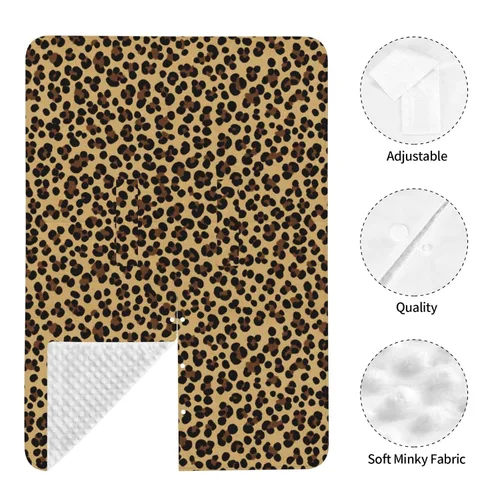 Vista 4 de KiuLoam Toldo de asiento de coche con estampado de guepardo de leopardo animal, funda de lactancia materna, elástica, suave, transpirable
