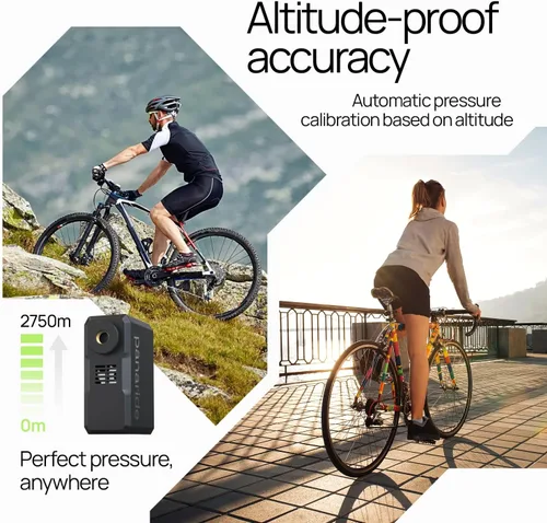 Vista 8 de Mini bomba de bicicleta, mini bomba eléctrica de bicicleta de 120 PSI, 4.23 oz, parada automática inteligente, precisión de ± 1 PSI, bomba eléctrica