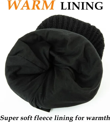 Vista 30 de Comhats - Gorro de 50/100 % lana, con visera, tejido, para el invierno y el clima frío