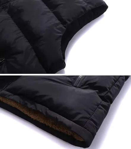 Vista 6 de Msmsse Chalecos de invierno para hombre, con forro polar, acolchado, casual, sin mangas