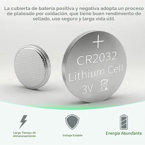 Vista 5 de CR2032 - Celdas de botón de litio de 3 V, paquete de 100 unidades para dispositivos de reloj y juguete