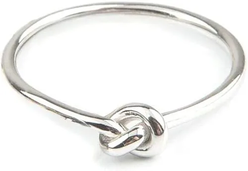 Vista 8 de Anillo de nudo para mujer en oro macizo de 9K, 14 y 18 quilates, anillo de oro con nudo pequeño, anillo de amor celta para ella, regalo