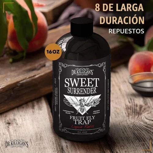 Vista 3 de Dr. Killigan’s Repelente Líquido de Recambio para Moscas de la Fruta - Protección Duradera de 24 Semanas, Funciona con Trampas de Manzana, Apto