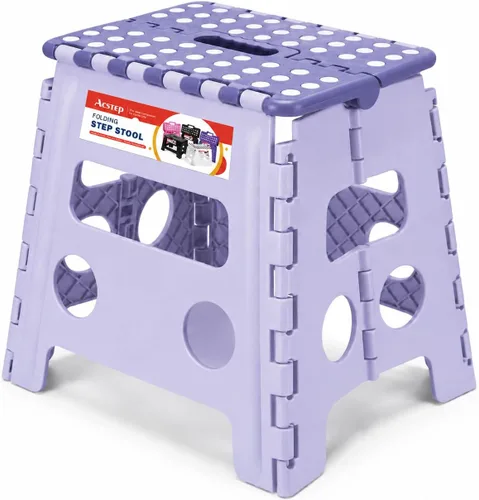 Vista 26 de ACSTEP Taburete plegable de 9 pulgadas, capacidad de 300 libras, taburetes plegables de plástico para niños y adultos, taburete plegable adecuado