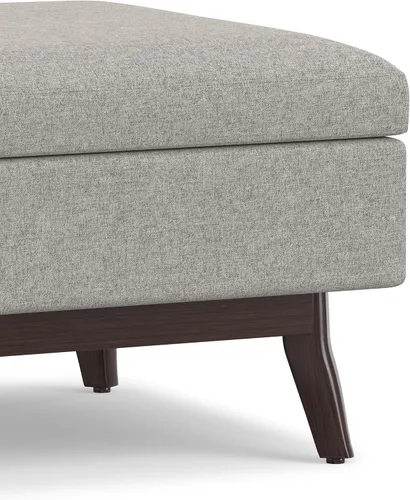 Vista 11 de SIMPLIHOME Owen Mesa de Centro Rectangular Moderna de Mediados de Siglo de 34 pulgadas de Ancho con Otomana de Almacenamiento en Tela de Poliéster