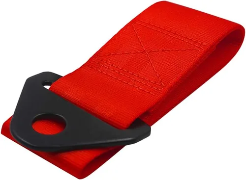 Vista 7 de Correa de remolque universal de nailon para parachoques delantero o trasero de alta resistencia, color negro