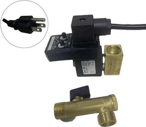 Vista 3 de Válvula automática de drenaje de tanque de aire 1/2" CA 110V con enchufe de EE. UU., válvula de drenaje electrónica de acción directa de 2 vías