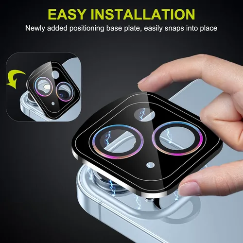 Vista 5 de WSKEN Protector de lente de cámara para iPhone 14 Plus (6.7 pulgadas) / iPhone 14 (6.1 pulgadas), modo de disparo nocturno, protector de pantalla