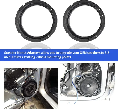 Vista 5 de RED WOLF Soporte adaptador de altavoz para puerta de automóvil de 6.5 pulgadas compatible con VW Volkswagen Passat Golf/Jetta/Beetle1999-2019