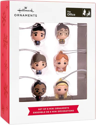 Vista 3 de Adornos de Navidad colgantes Hallmark The Office, miniaturas, juego de 6, plástico