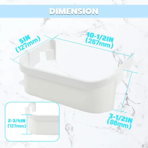Vista 4 de HECASA 240351601 Estante de puerta de refrigerador compatible con Frigidaire Freezer 1037664 AH899475 EA899475 PS899475 Reemplazo solo plástico ABS