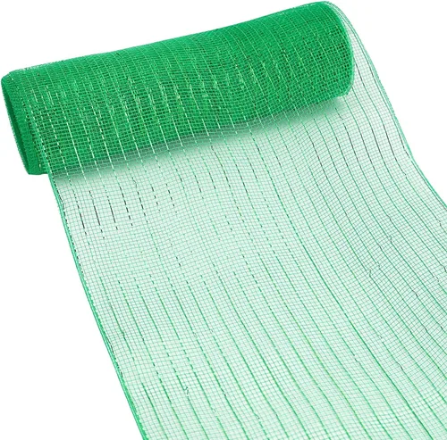 Vista 3 de MEEDEE Rollos de 10 pulgadas de malla decorativa verde esmeralda Malla verde para hacer coronas Cinta de malla verde para árbol de Navidad