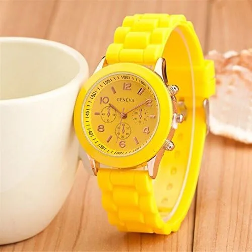 Vista 4 de CdyBox Reloj de pulsera unisex de cuarzo de silicona para mujer