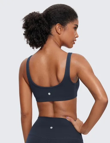 Vista 2 de CRZ YOGA Butterluxe - Mini brasier para mujer, cuello redondo, de bajo impacto, inalámbrico, deportivo, yoga, acolchado, para entrenamiento