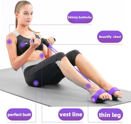 Vista 3 de Bandas de resistencia para ejercicio, 6 tubos elásticos de yoga para tirador de pedal de yoga, cuerda de tensión de látex natural, equipo de M