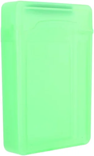 Vista 8 de Caja de protección de disco duro de 3.5 pulgadas, ABS a prueba de golpes, antiestática, para HDD SSD de 3.5 pulgadas, diseño transparente con Verde