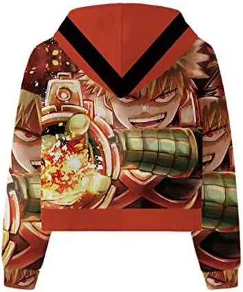 Vista 2 de Sudadera con capucha de anime Boku No Hero Anime para mujeres y niñas