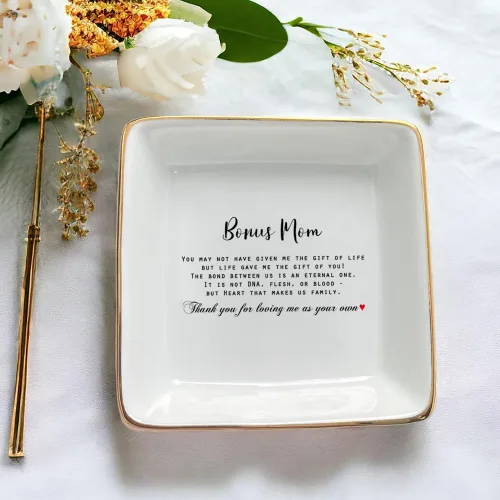 Vista 2 de Bandeja de cerámica para joyas – Thank You For Raising The Man I've Always Prayed For Dish – Regalos para la madre del novio de la novia – Regalos