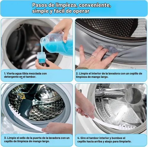 Vista 5 de Juego de cepillos de limpieza para lavadora de 8 piezas