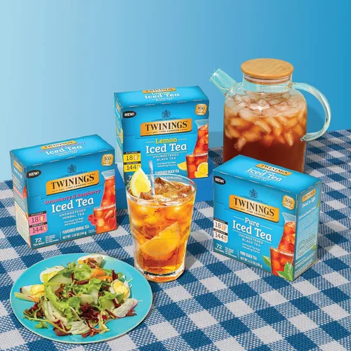 Vista 6 de Twinings Té Negro Helado, 72 Bolsas de Té Extra Grandes, Hace 18 Jarras o 144 Porciones, Sin Azúcar, Con Cafeína, 72 Unidades (Paquete de 1)