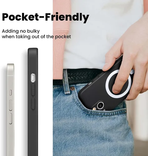 Vista 5 de ZCDAYE Funda magnética para iPhone 13, funda delgada de silicona compatible con Magsafe suave forro de microfibra antiarañazos funda protectora