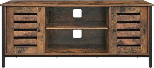 Vista 9 de VASAGLE Soporte de TV, centro de entretenimiento de granja con gabinetes de almacenamiento, mesa consola multimedia para sala de estar, dormitorio