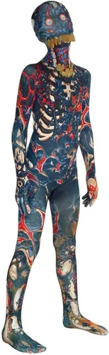 Vista 2 de Morphsuits Disfraces de zombi quemado para niños, disfraz de zombi espeluznante, disfraz de zombi muerto para niños