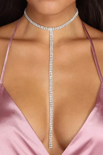 Vista 2 de Gargantilla de diamantes de imitación de plata brillante gargantilla de cristal para mujer