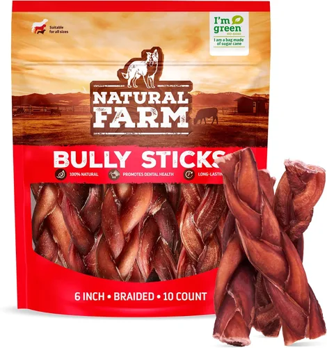 Vista 11 de Natural Farm Palitos Trenzados de Toro Sin Olor (4-5 Pulgadas, Paquete de 5) - 100% Carne de Res Alimentada con Pasto, Sin Granos, Bajos en Grasa