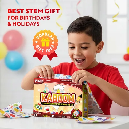 Vista 4 de Playz Kaboom! Kit de más de 50 experimentos científicos explosivos para niños de 8 a 12 años con 25 experimentos de fichas de Playz Lab - Set