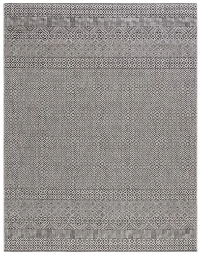 Vista 54 de SAFAVIEH Alfombra lavable al aire libre, colección Courtyard - 2'3" x 5', gris y negro, no desprende pelusa y fácil limpieza, ideal para patio