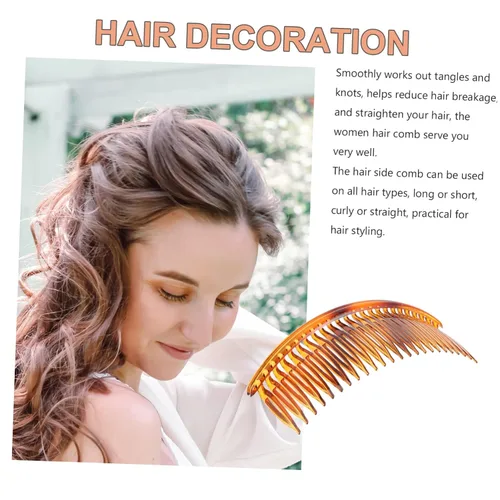 Vista 9 de FRCOLOR Peines laterales para el cabello, 6 piezas, 24 dientes, peine lateral, niña, señorita, peine de plástico