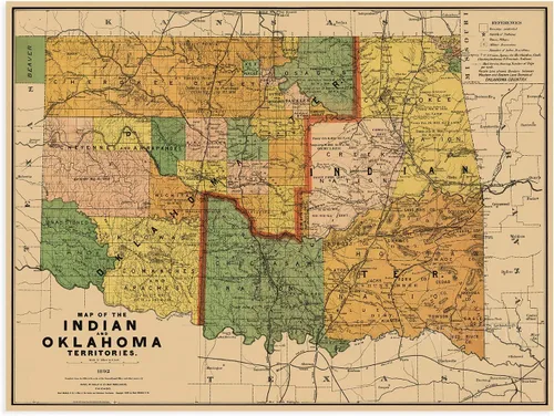 Vista 6 de HISTORIX Póster vintage de 1892 con mapa de los territorios indios y de Oklahoma, 18 x 24 pulgadas