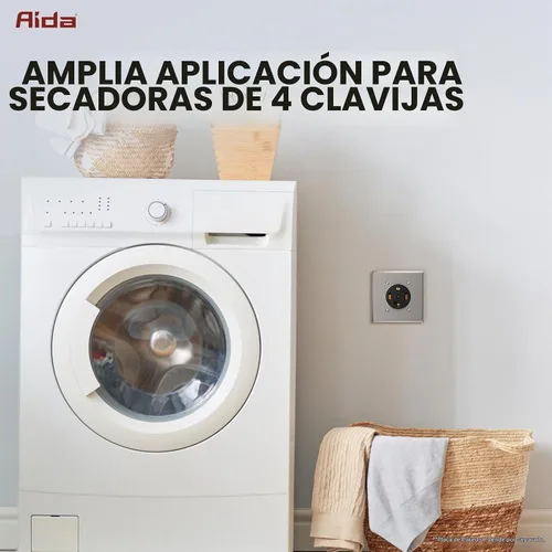 Vista 6 de AIDA Receptáculo para secadora de 30 amperios, 3 polos, 4 cables, 125/250 voltios, 14-30R, montaje empotrado, resistente, listado UL, paquete de 1